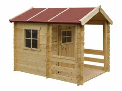 Outlet Timbela Casa de madera para niños - L182xL146xA145 cm / 1.1m² - M501A Color natural claro