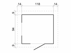 New Timbela Casa de madera para niños sin suelo - L112xL146xA145 cm/ 1.1m² - M505-1 Color natural claro