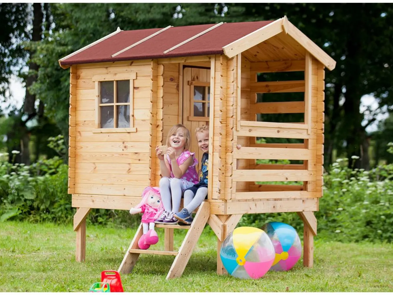Sale Casa de madera para niños - L182xL146xA205 cm/ 1.1m² - M501B Cabaña Infantil