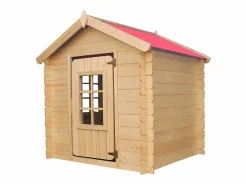 Best Timbela Casa de madera para niños (tetto-colore rosso) - 111x114xA121 cm - M570R-1 Color natural claro