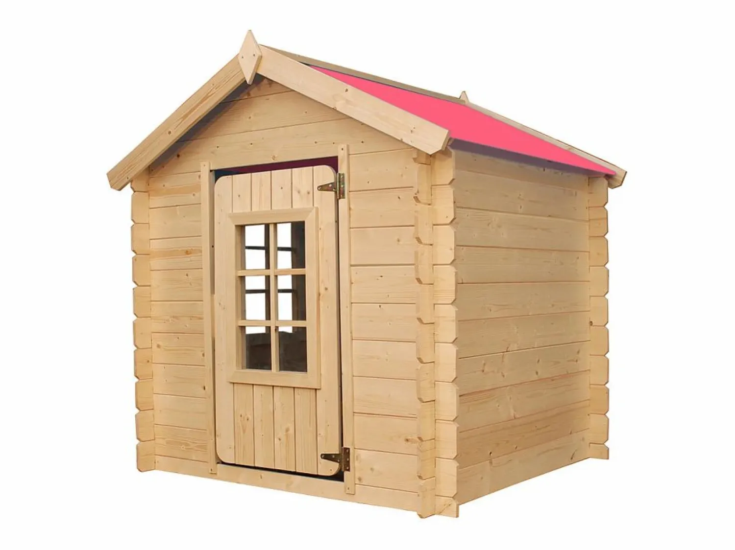 Best Timbela Casa de madera para niños (tetto-colore rosso) - 111x114xA121 cm - M570R-1 Color natural claro