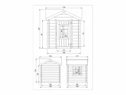 Best Timbela Casa de madera para niños (tetto-colore rosso) - 111x114xA121 cm - M570R-1 Color natural claro