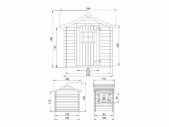 Timbela Casa de madera para niños con suelo - L112xL146xA152 cm/ 1.1m² - M550