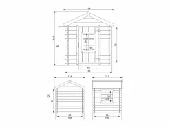 Timbela Casa de madera para niños (tetto-colore verde) - 111x114xA121 cm - M570Z-1 Color natural claro
