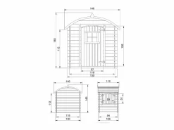 Timbela Casa de madera para niños con suelo - L112xL146xA145 cm / 1.1m² - M505