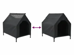 Hot Clicnbuy Casa para perros 110 x 75 x 107.5 cm Tela Oxford y Acero Negro