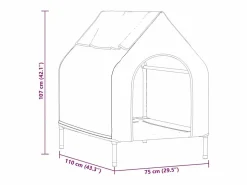 Hot Clicnbuy Casa para perros 110 x 75 x 107.5 cm Tela Oxford y Acero Negro