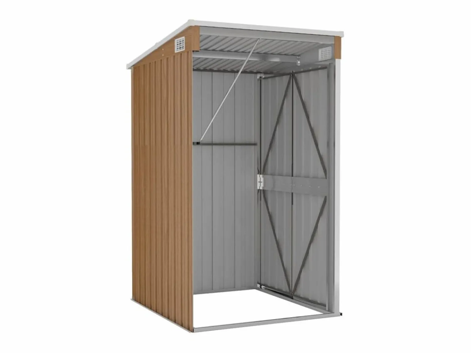 Clearance vidaxl Caseta de jardín adosada Marru00f3n