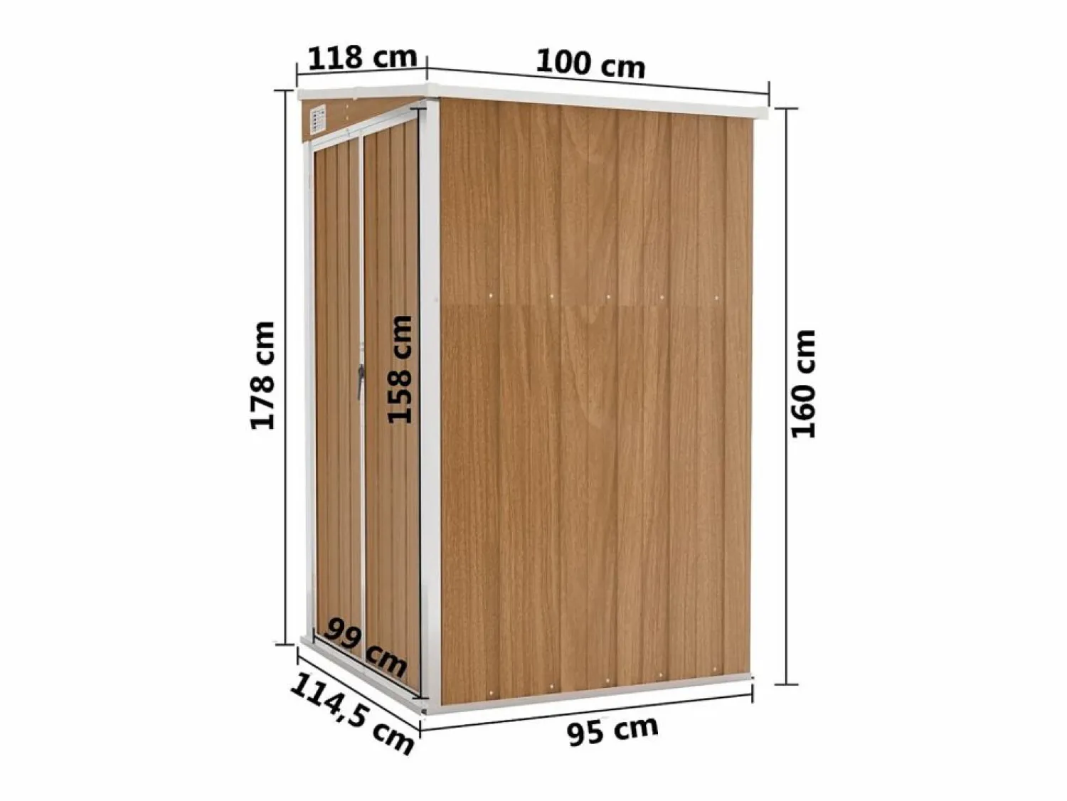 Clearance vidaxl Caseta de jardín adosada Marru00f3n