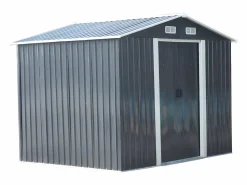 Sale Caseta de jardín de 5,2m² de acero galvanizado gris - MANSO Caseta De Jardín