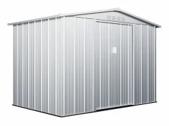 Hot Caseta de jardín de 4,91m² de acero galvanizado gris - LINUS Caseta De Jardín
