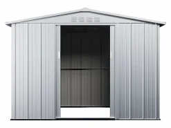 Hot Caseta de jardín de 4,91m² de acero galvanizado gris - LINUS Caseta De Jardín