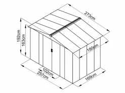 Hot Caseta de jardín de 4,91m² de acero galvanizado gris - LINUS Caseta De Jardín