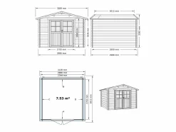 EXPERTLAND Caseta de jardín de madera tratado con autoclave 9,91 m² de 28 mm de grosor HORTUSA