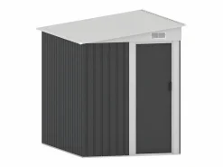 EXPERTLAND Caseta de jardín de metal adosado de acero galvanizado antracita 3,15 m² - DAXTON