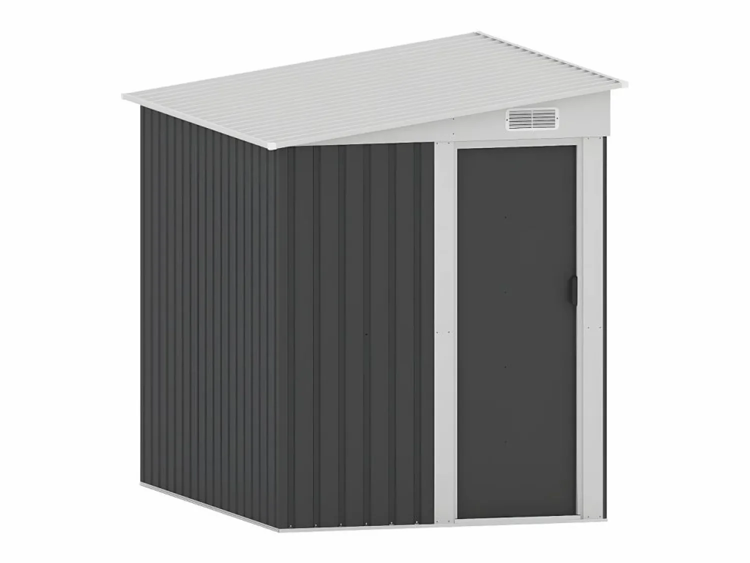 EXPERTLAND Caseta de jardín de metal adosado de acero galvanizado antracita 3,15 m² - DAXTON