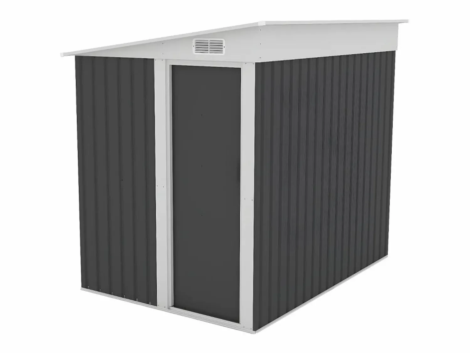 EXPERTLAND Caseta de jardín de metal adosado de acero galvanizado antracita 3,15 m² - DAXTON