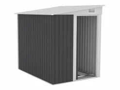 EXPERTLAND Caseta de jardín de metal adosado de acero galvanizado antracita 3,15 m² - DAXTON