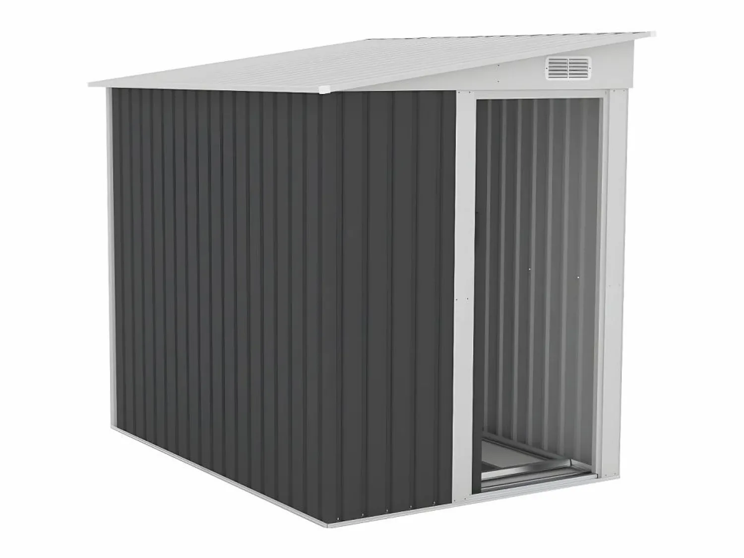 EXPERTLAND Caseta de jardín de metal adosado de acero galvanizado antracita 3,15 m² - DAXTON