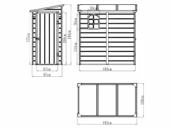 EXPERTLAND Caseta de jardín de resina gris - superficie 2.12m² - ALBERTO