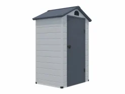 EXPERTLAND Caseta de jardín de resina gris - superficie 1.39m² - CESIO