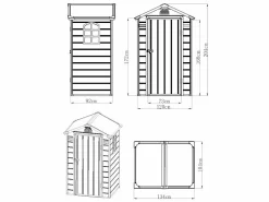 EXPERTLAND Caseta de jardín de resina gris - superficie 1.39m² - CESIO