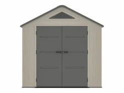 New Caseta de jardín de resina beige y gris 6,15 m² con suelo - grosor 22 mm - ANTEVA Caseta De Jardín