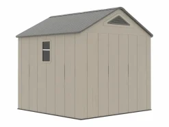 New Caseta de jardín de resina beige y gris 6,15 m² con suelo - grosor 22 mm - ANTEVA Caseta De Jardín