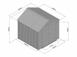 New Caseta de jardín de resina beige y gris 6,15 m² con suelo - grosor 22 mm - ANTEVA Caseta De Jardín