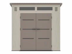 EXPERTLAND Caseta de jardín de resina con tejado inclinado beige y marrón 6,5 m² con suelo - grosor 22 mm - ANTEVA Marru00f3n / Beige