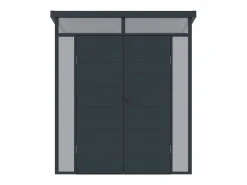 Outlet Caseta de jardín de resina gris 3,65m² con suelo, MINARO Caseta De Jardín