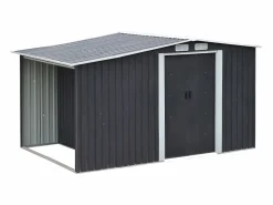 EXPERTLAND Caseta de jardín LERY de 6 m² de acero galvanizado gris Gris antracita