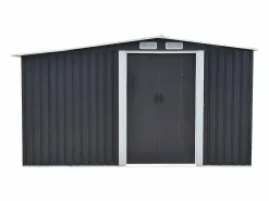 Caseta de jardín LERY de 10,5 m² de acero galvanizado gris Caseta De Jardín