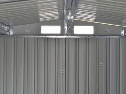 Caseta de jardín LERY de 10,5 m² de acero galvanizado gris Caseta De Jardín