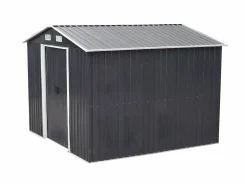 Hot Caseta de jardín MANSO de 6,6 m² de acero galvanizado Gris Caseta De Jardín