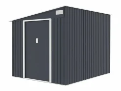 Clearance Caseta de jardín metal adosada de acero galvanizado antracita 4,97 m² DAUSTIN Caseta De Jardín