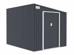 Clearance Caseta de jardín metal adosada de acero galvanizado antracita 4,97 m² DAUSTIN Caseta De Jardín