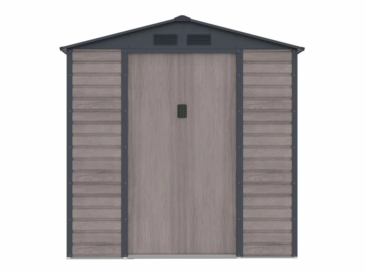 Online Caseta de jardín metal de acero galvanizado efecto madera gris 2,79 m² ADELMO Caseta De Jardín