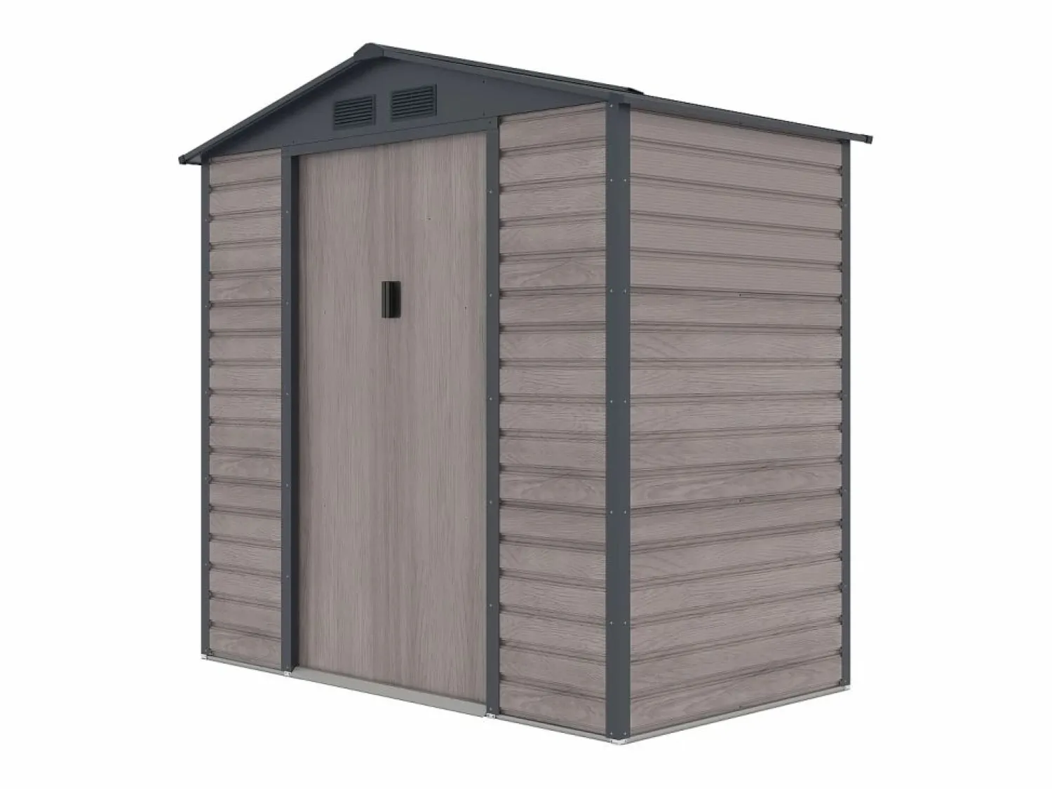 Online Caseta de jardín metal de acero galvanizado efecto madera gris 2,79 m² ADELMO Caseta De Jardín