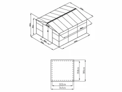 EXPERTLAND Caseta de jardín metal de acero galvanizado efecto madera gris 13,12 m² ADELMO