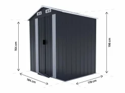 Online Habitat et jardin Caseta de jardín metálica "Boston" con puerta corredera - 2,17 m² - Gris