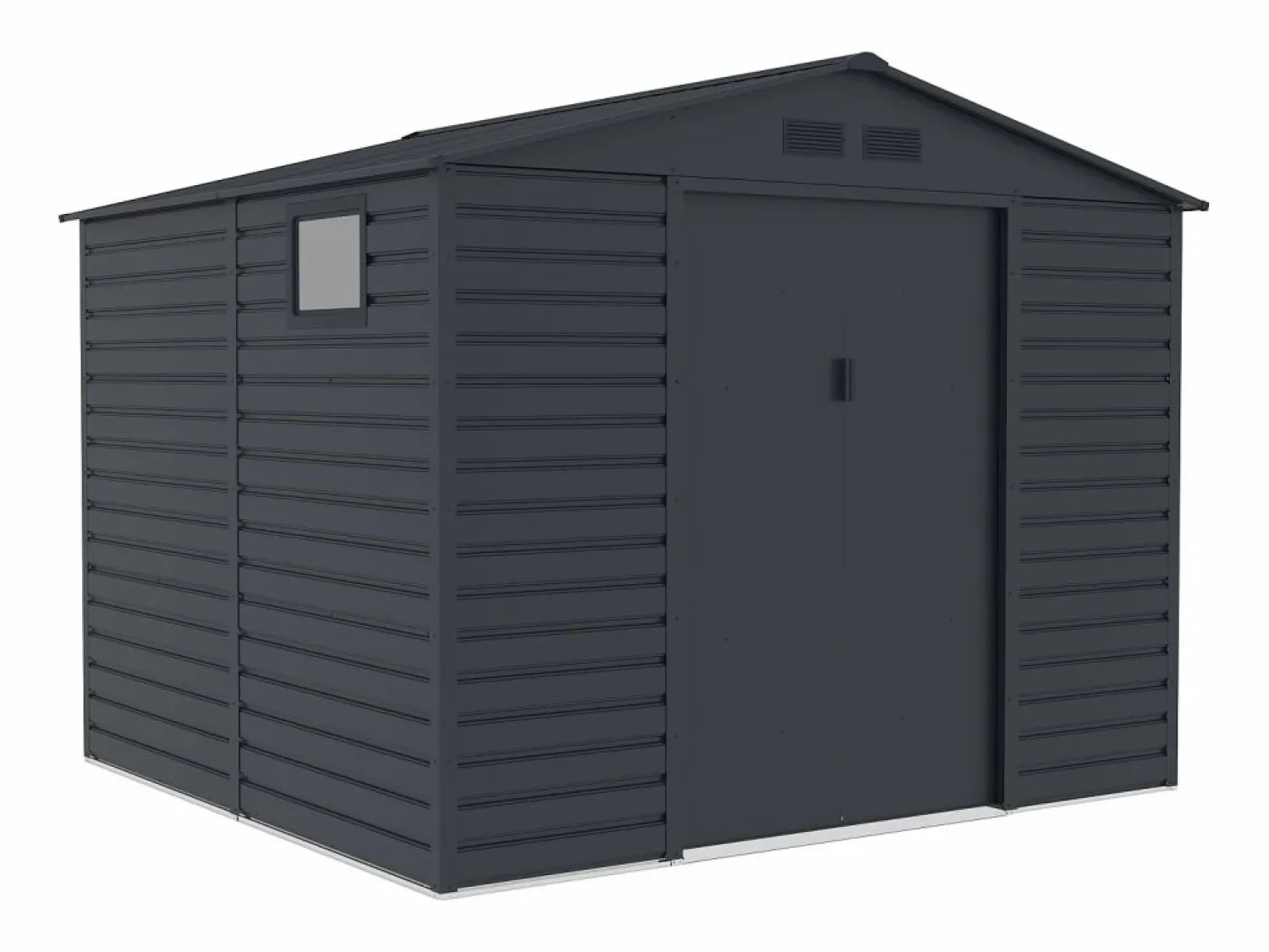Best EXPERTLAND Caseta de jardín metálica de acero galvanizado - 7,17 m² - ADELMO Gris antracita