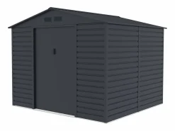 Best EXPERTLAND Caseta de jardín metálica de acero galvanizado - 7,17 m² - ADELMO Gris antracita