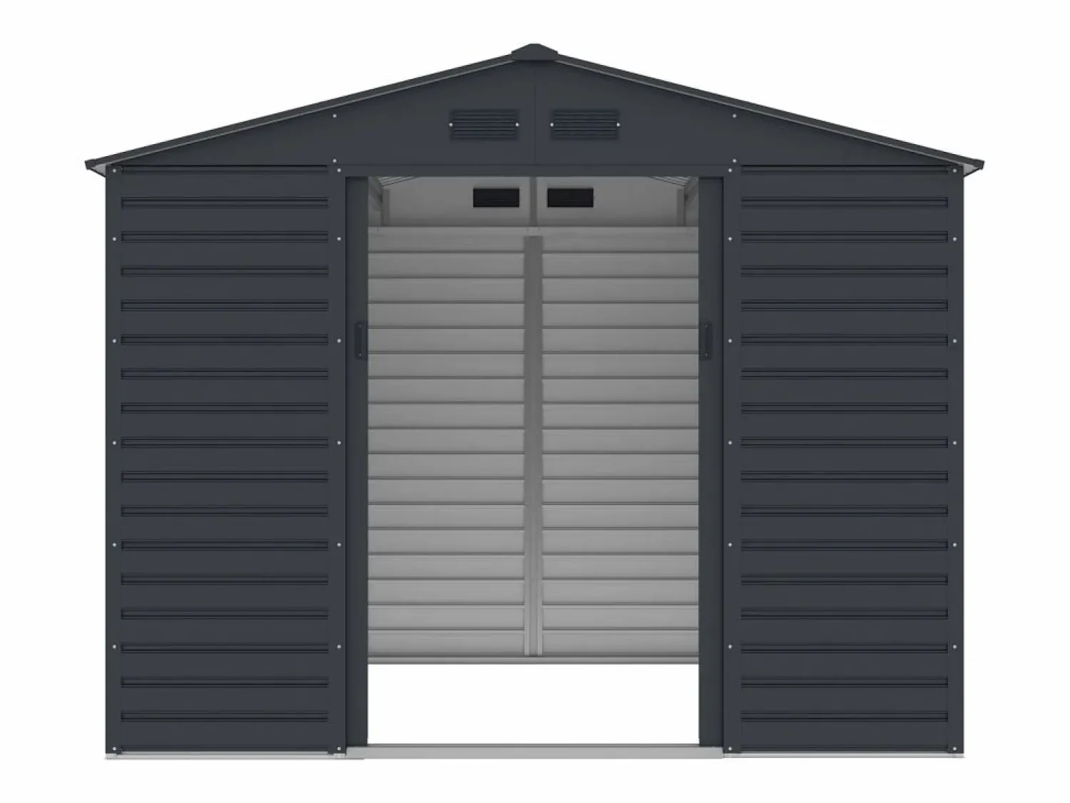 Best EXPERTLAND Caseta de jardín metálica de acero galvanizado - 7,17 m² - ADELMO Gris antracita