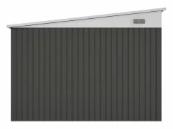 EXPERTLAND Caseta de jardín metálico adosado de acero galvanizado antracita 9,76 m² - DAXTON