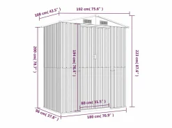 vidaxl Caseta de jardín 192x108x223 cm acero galvanizado antracita