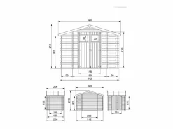Caseta de madera con leñera y trastero - 3.53+0.94+0.94 m² - M389 Caseta De Jardín