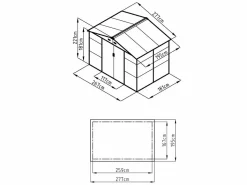 EXPERTLAND Caseta jardín acero galvanizado efecto madera - 5,40 m² ADELMO - ideal para herramientas