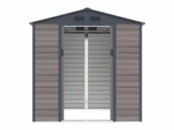 Outlet Caseta jardín acero galvanizado efecto madera - 4,15 m² - ideal para herramientas- ADELMO Caseta De Jardín