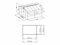 New Caseta jardín acero galvanizado efecto madera - 10,98m² - ideal para herramientas- ADELMO Caseta De Jardín